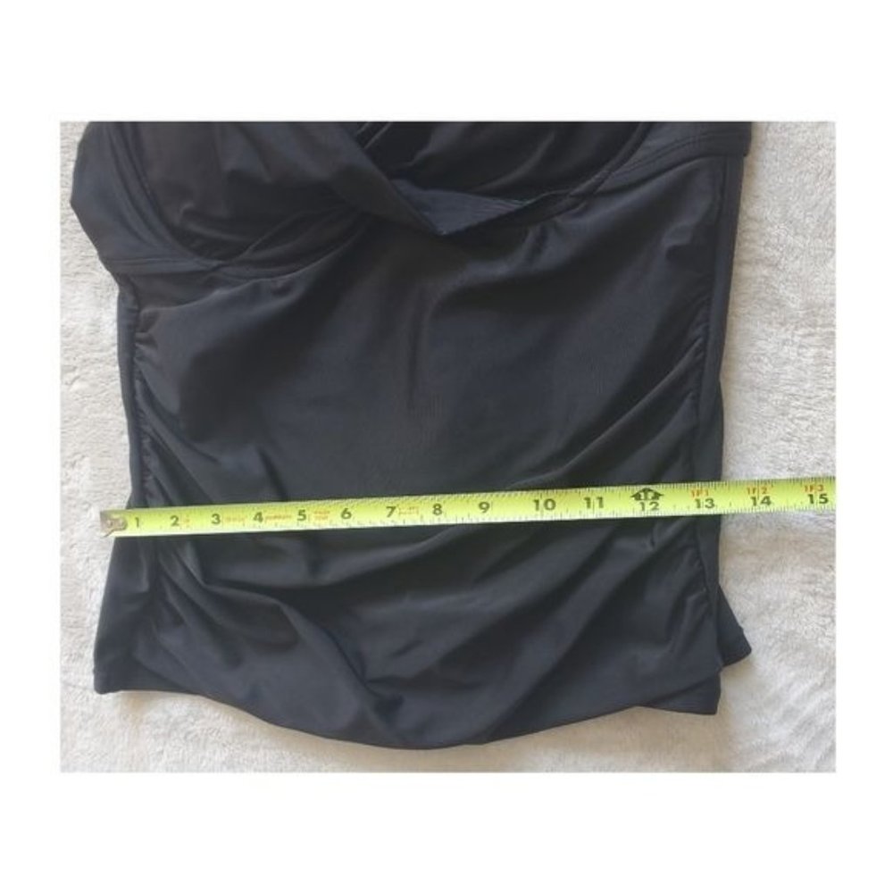 Catalina twist front underwire Black minimalist tankini top size 8-10 - Picture 4 of 8